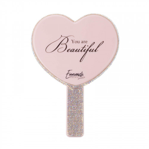 Pink Glam Hand Mirror Emmanouela Cosmetics