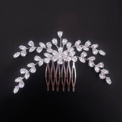 Νυφικό Χτενάκι Μαλλιών 0063 με Zircon 10 - 3cm Νυφικό Χτενάκι Μαλλιών 0063 με Zircon 10 - 3cm