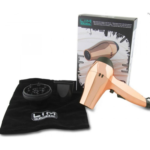 Πιστολάκι Μαλλιών Ταξιδίου Lim Hair WR 3.O Rose Gold με Φυσούνα 1200W