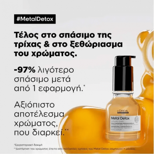 L'oreal Serie Expert Metal Detox Συμπυκνωμένο Λάδι Αποτοξίνωσης για Βαμμένα Μαλλιά