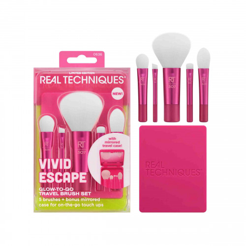 Real Techniques Glow-To-Go Travel Brush Set Vivid Escape 0636