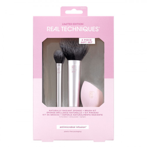Real Techniques Naturally Radiant Sponge + Brush Kit 4204