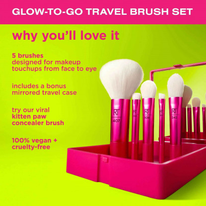 Real Techniques Glow-To-Go Travel Brush Set Vivid Escape 0636